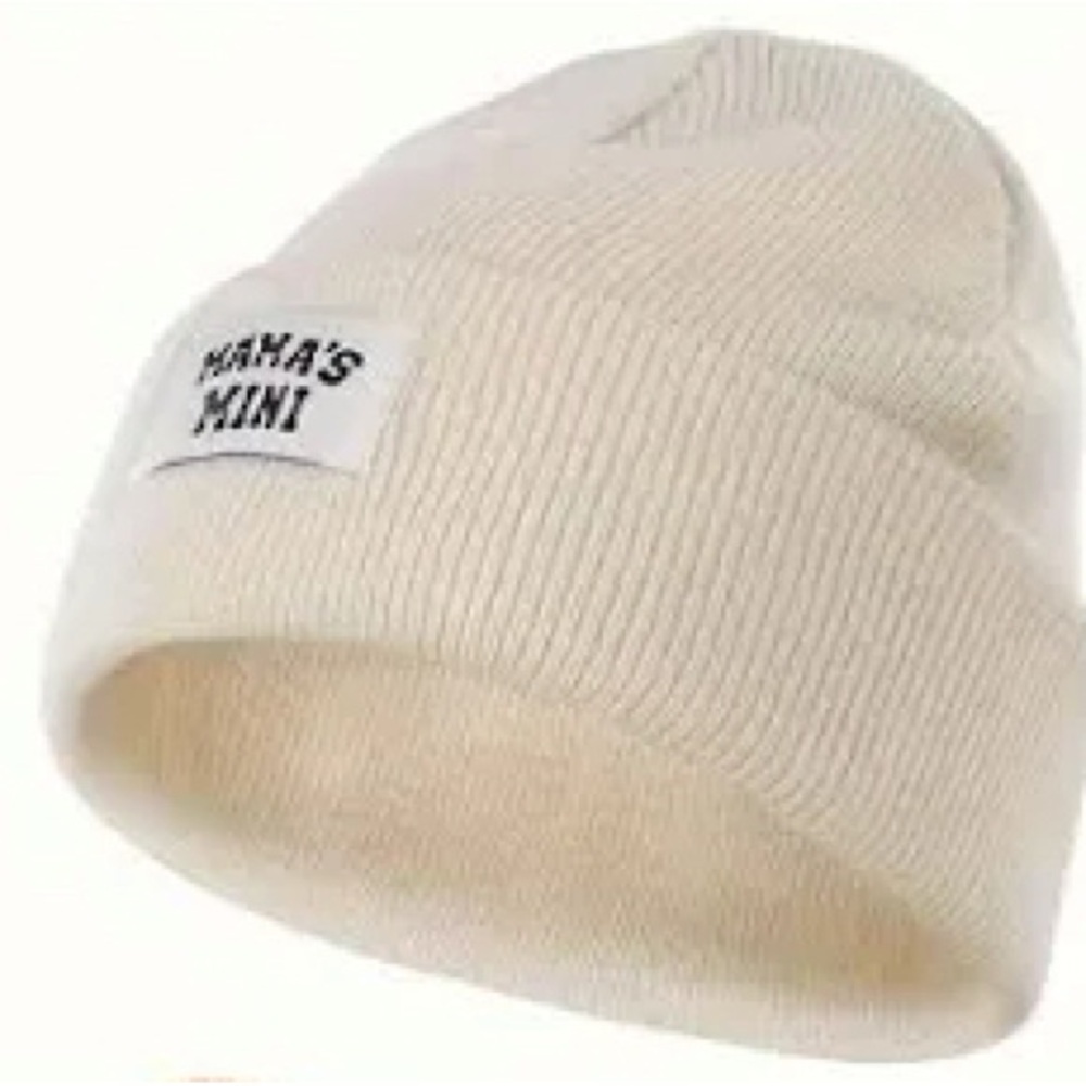 Mama's Mini White Kids Beanie